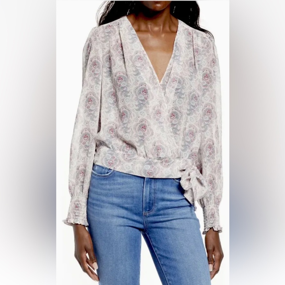 PAIGE MARGHERITA TIE WAIST BLOUSE SIZE S - Picture 2 of 6